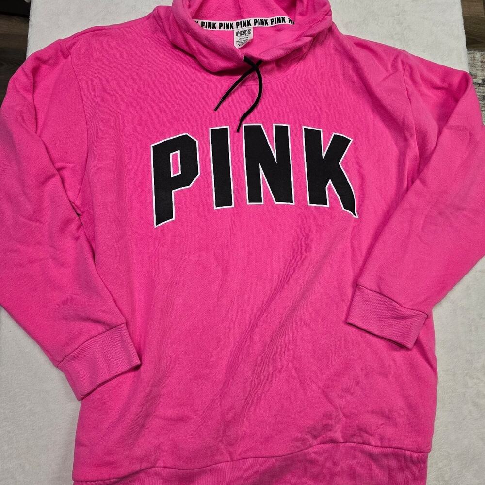 Victoria's Secret Pink Hoodie Bright Pink Pullover Sweatshirt Women’s large